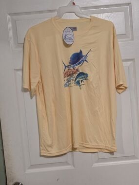 Aftco Light Yellow Fishing Graphic Tee Unisex